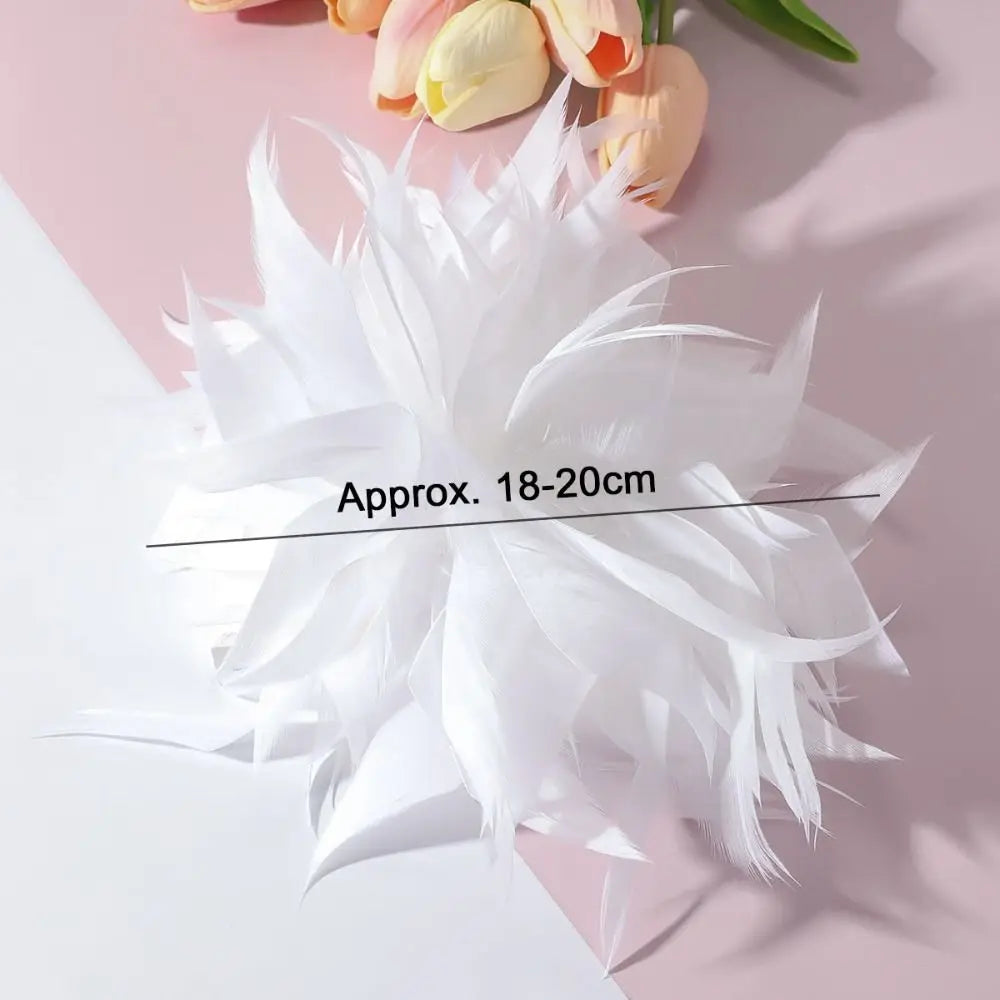 Large Feather Flower Brooch – Handmade Lapel Pin & Hair Accessory Feather Flower Brooch Nixie