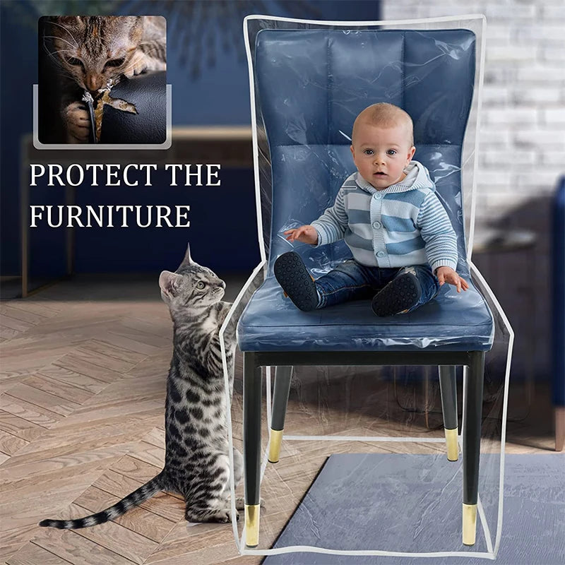Waterproof Clear PVC Dining Chair Cover – Dustproof Seat Protector Chair Seat Cover Nixie