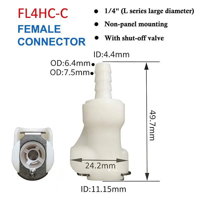 Quick Disconnect Hose Coupling 1/4 5/16 3/8 Valved Barb Connector Hose Quick Coupler Nixie FL4HC