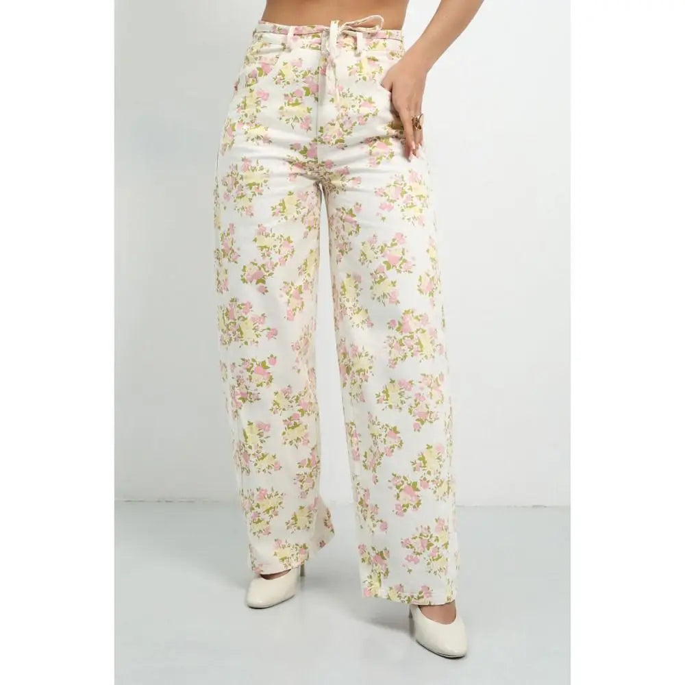 Women's Ruffle Crop Top & Wide Leg Pants Set | Summer 2-Piece Women's Outfit Set Nixie