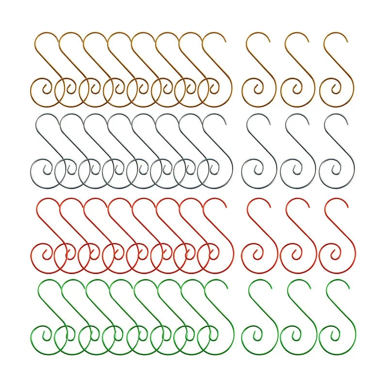 20Pcs S-Shape Metal Christmas Tree Ornament Hooks | Stainless Ornament Hooks Nixie