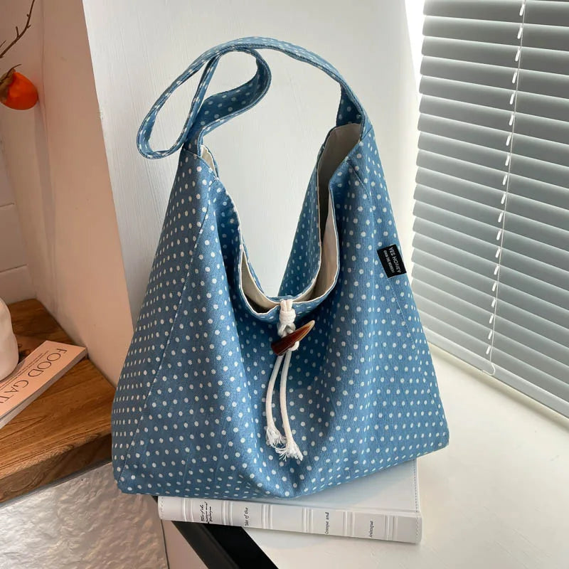 Korean Minimalist Star-Dot Tote Bag – Large Women's Shoulder Bag Women's Tote Bag Nixie