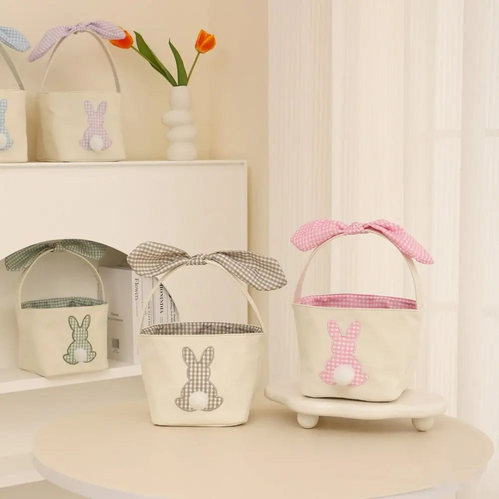 Large Easter Bunny Basket with Long Ears & Handle | Polyester Easter Basket Nixie