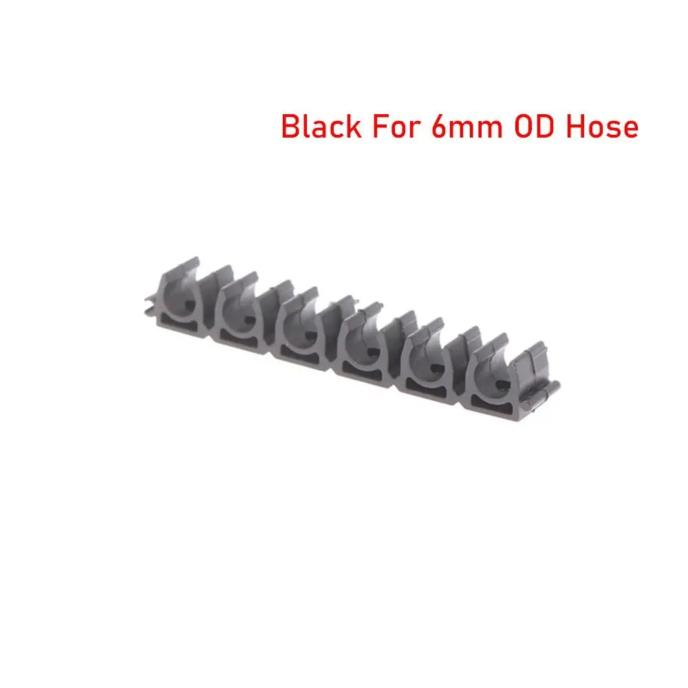 6-Way Nylon Pipe Clamp | 4mm–20mm Air & Water Hose Holder Pipe Clamp Holder Nixie Black 6mm OD Hose