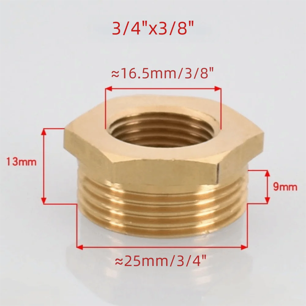 Brass Hex Bushing Reducing Coupler – 1/8 to 3/4 Pipe Fitting Brass Pipe Fitting Nixie 3-4-x3-8-