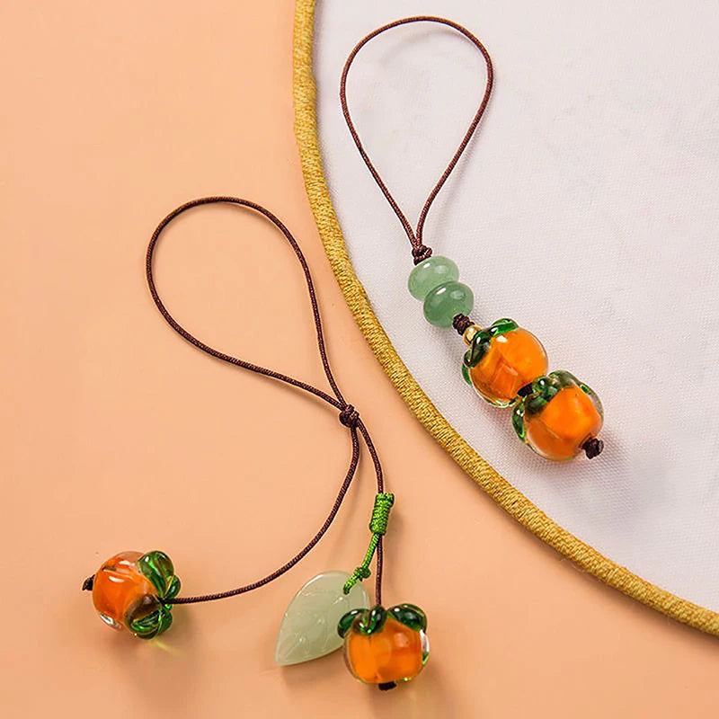 Kawaii Persimmon Crystal Phone Charm Strap Pendant – Keys & Bags Phone Charm Pendant Nixie