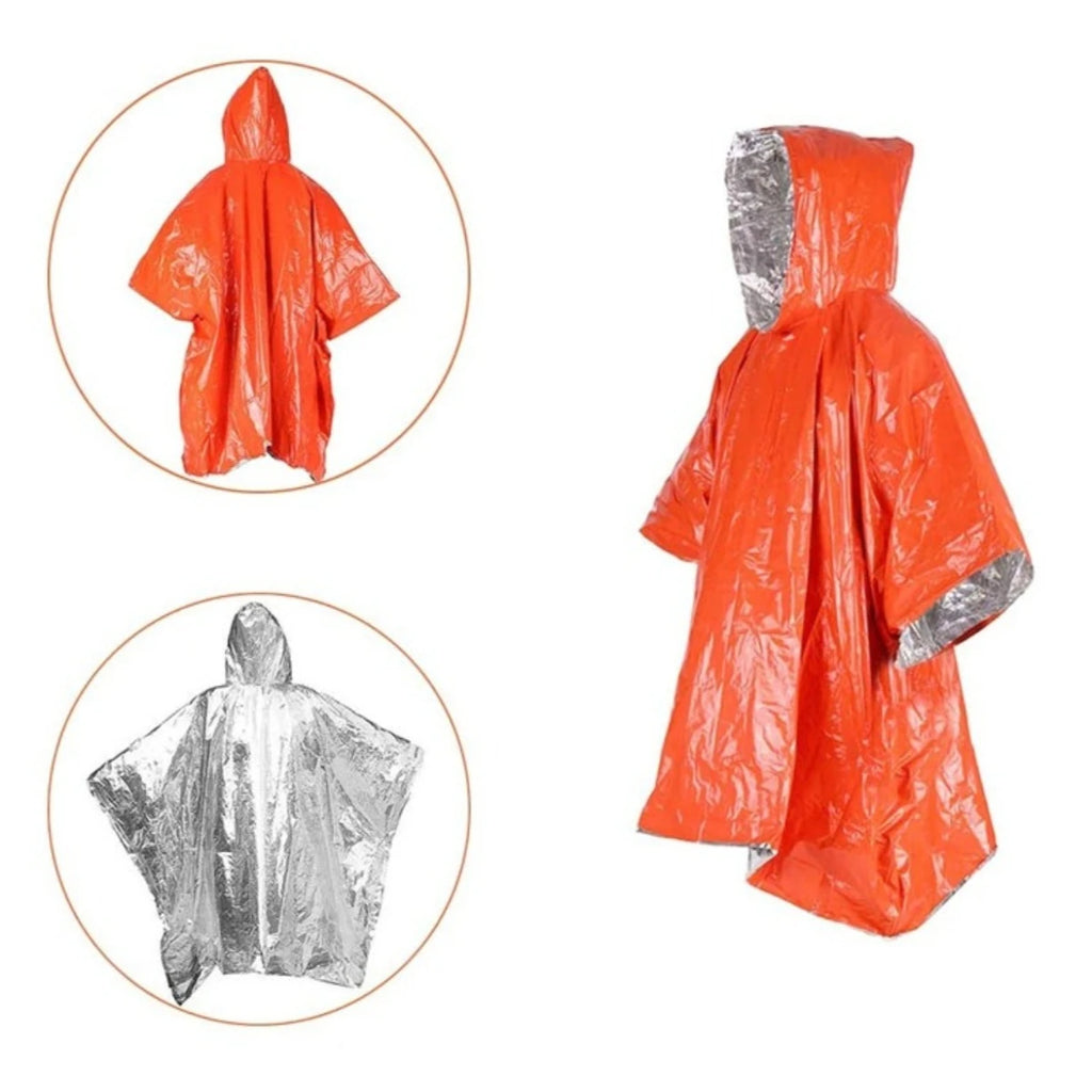 2-in-1 Emergency Rain Poncho & Thermal Survival Blanket Emergency Rain Poncho Nixie