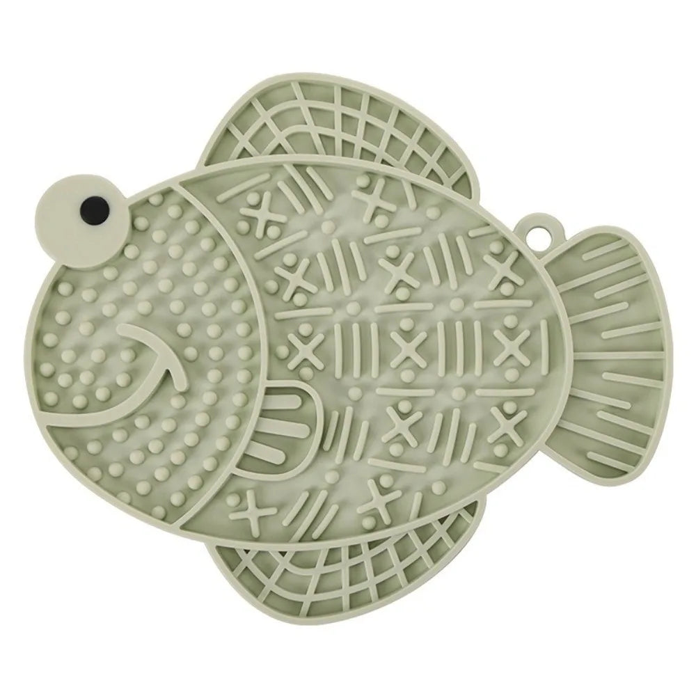 Silicone Slow Feeder Lick Mat – Frog & Fish Shape for Dogs