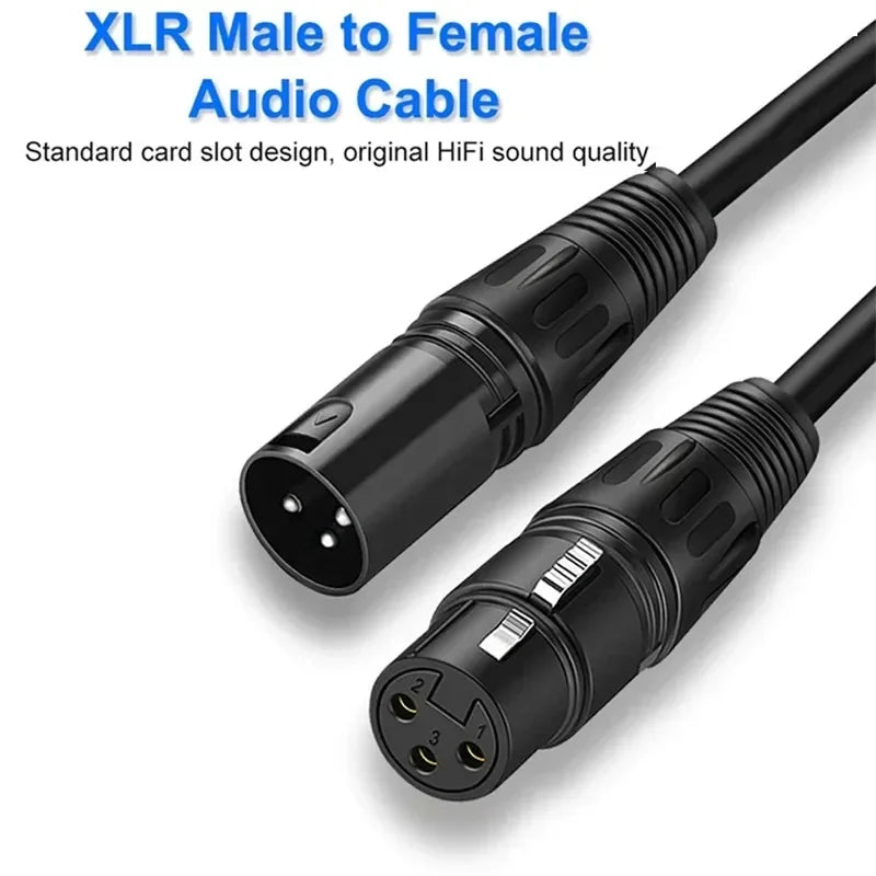 3-Pin XLR Male to Female Balanced Audio Cable | Mic & Mixer XLR Audio Cable Nixie