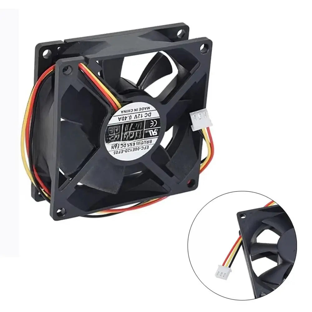 80mm Brushless DC Axial Cooling Fan 12V 3-Pin – EFC-08E12D UPS Brushless Cooling Fan Nixie