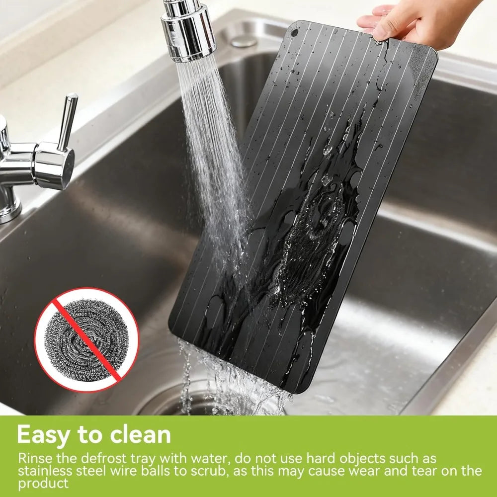 Fast Aluminum Defrost Tray – Non-Stick Meat Thawing Plate Defrost Thawing Tray Nixie