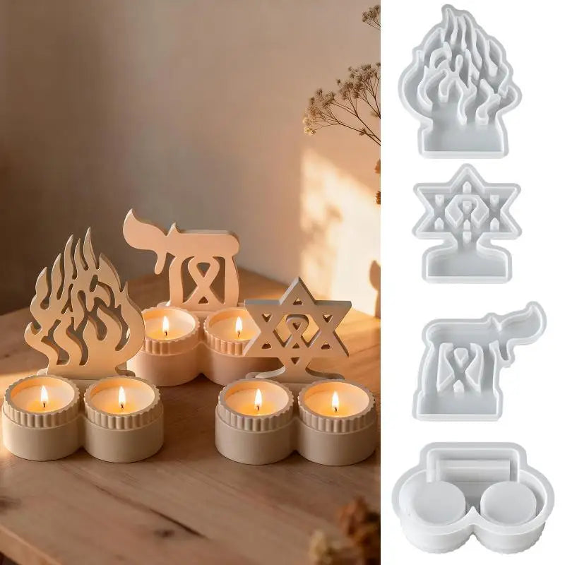 Silicone Candle Holder Mold Set – Tealight & Fire Shape DIY Mould Silicone Casting Mold Nixie