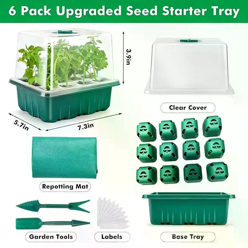 Seed Starter Tray Mini Greenhouse Kit with Humidity Dome Seed Starter Kit Nixie