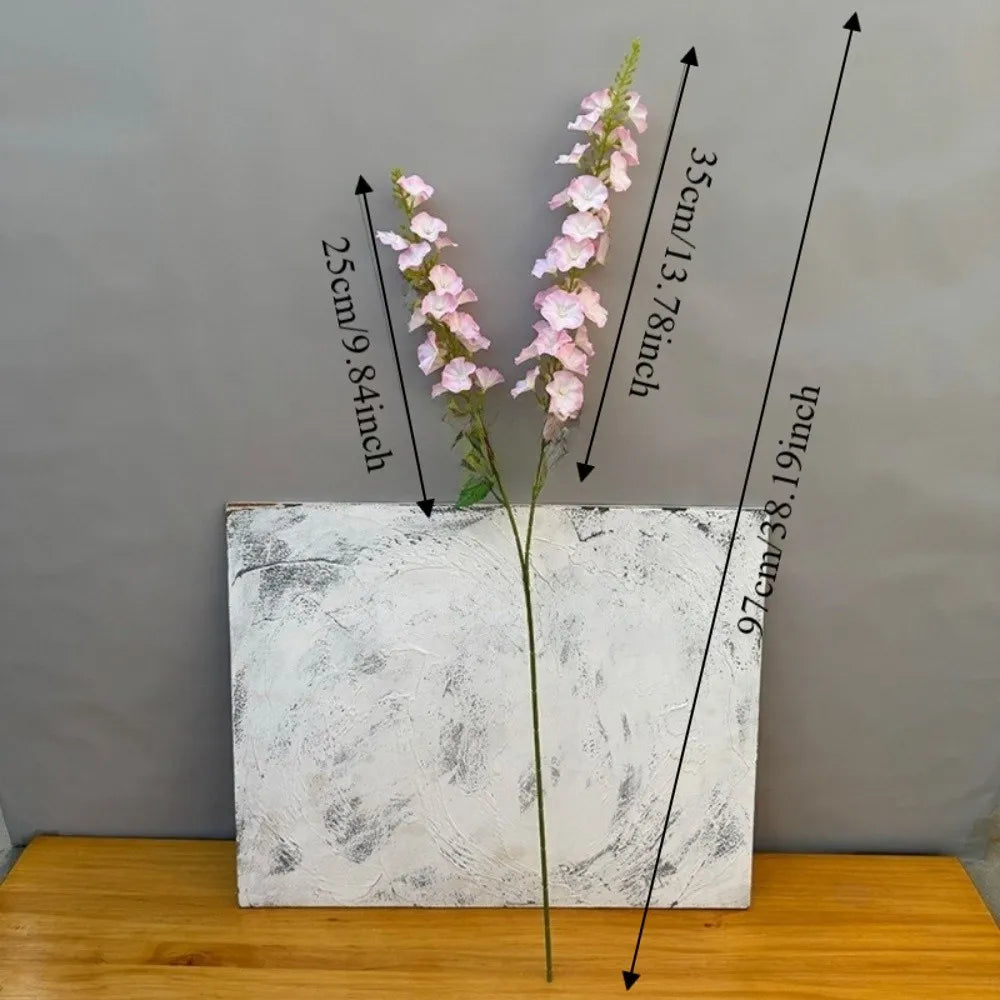 Pink Artificial Larkspur Silk Flowers – 2-Fork Faux Floral Stems Artificial Silk Flowers Nixie