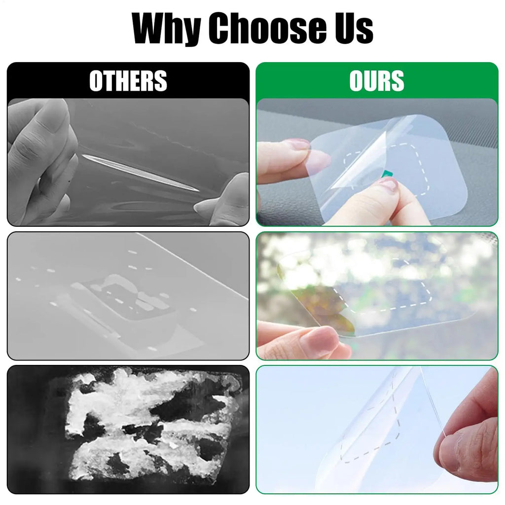 Dash Cam Windshield Electrostatic Stickers 6pc Transparent Film