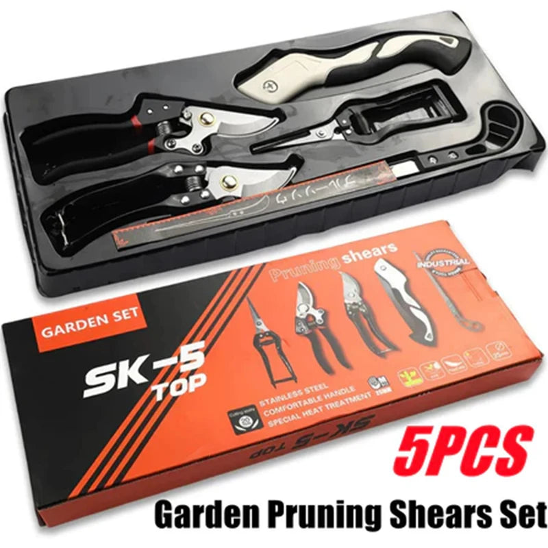 5-Piece Garden Shear Toolkit | Pruning Shears & Folding Saw