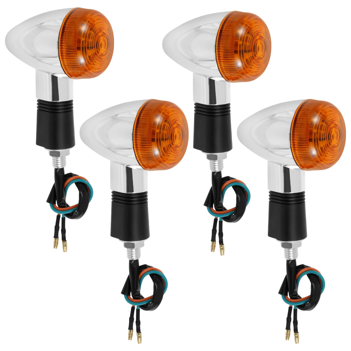 4Pcs Universal Motorcycle Turn Signal Indicator Lights – Amber Motorcycle Turn Signals Nixie 4PCS