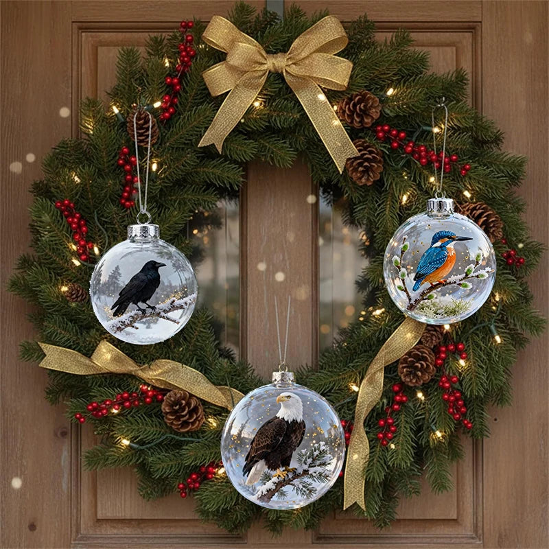 3D Hummingbird Christmas Ball Ornament – Clear Shatter-Resistant Christmas Tree Ornament Nixie
