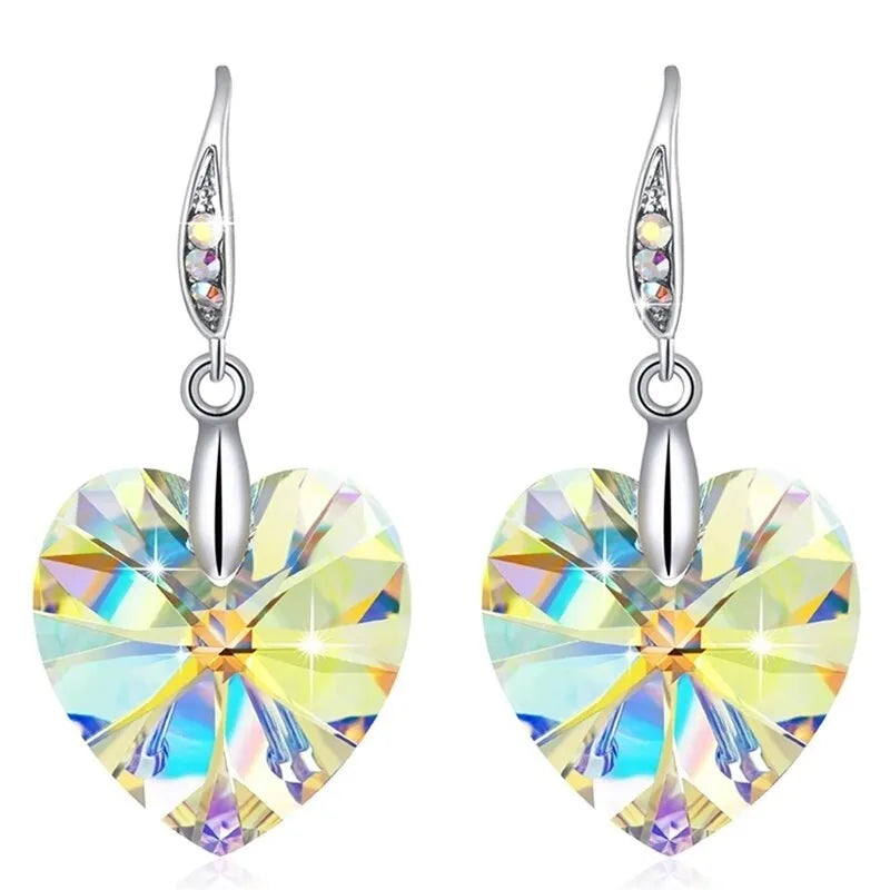Heart Crystal Dangle Earrings – Zinc Alloy Hypoallergenic Dangle Earrings Nixie AB