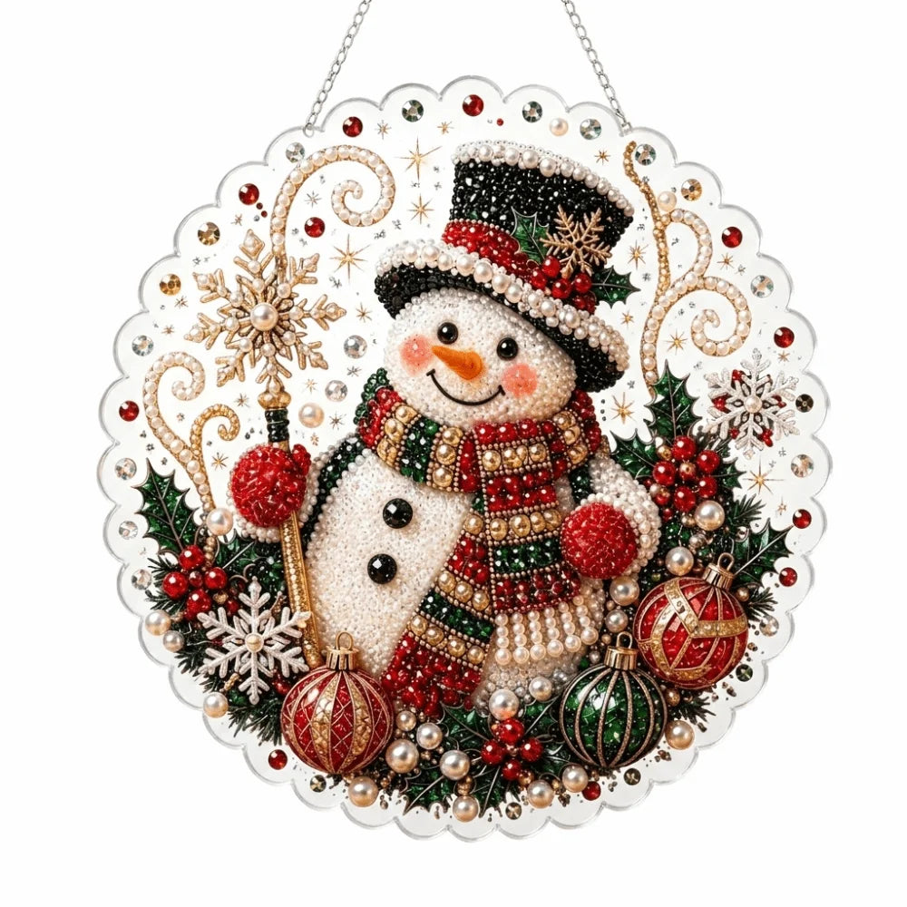 Christmas Pearl Diamond Painting Kit – DIY Acrylic Round Board Diamond Painting Kit Nixie