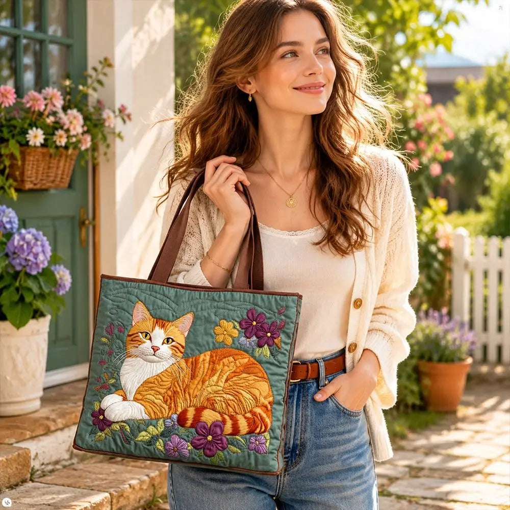 Quilted Tote Bag 3D Floral Print Large Capacity Travel Handbag Quilted Tote Bag Nixie