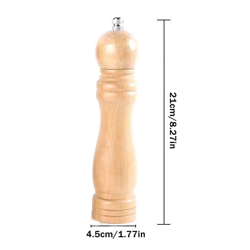 Wooden Pepper & Salt Mill Ceramic Grinder – 6/8/10 Inch Pepper & Salt Mill Nixie