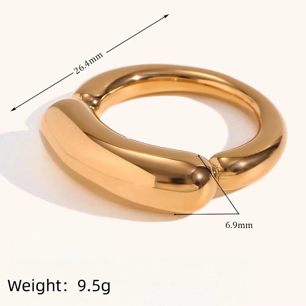 Stainless Steel Ring 18K Gold Plated – Unisex Fashion Band Fashion Ring Nixie