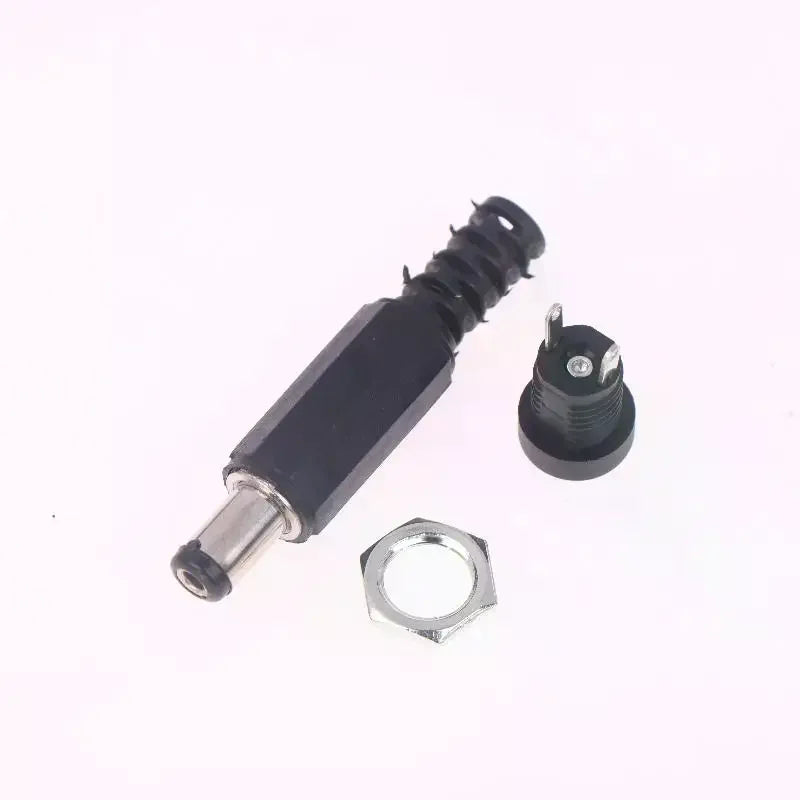5 Pairs DC 5.5×2.1mm Male Plug & Female Panel Mount Connector DC Power Connector Nixie