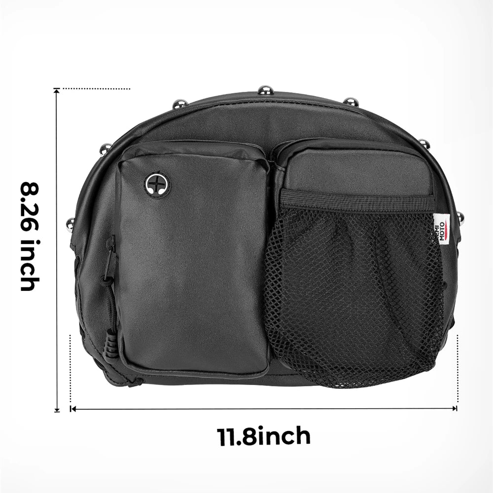 Motorcycle Backrest Bag PU Leather Sissy Bar Organizer Pocket Motorcycle Backrest Bag Nixie