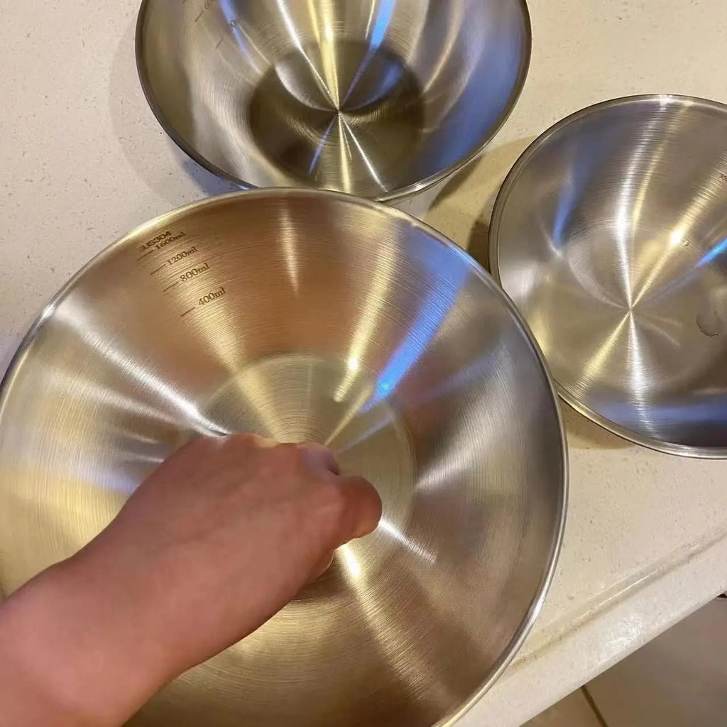 Stainless Steel Mixing Bowl Set with Scale – 1-3 Pcs Mixing Bowl Set Nixie