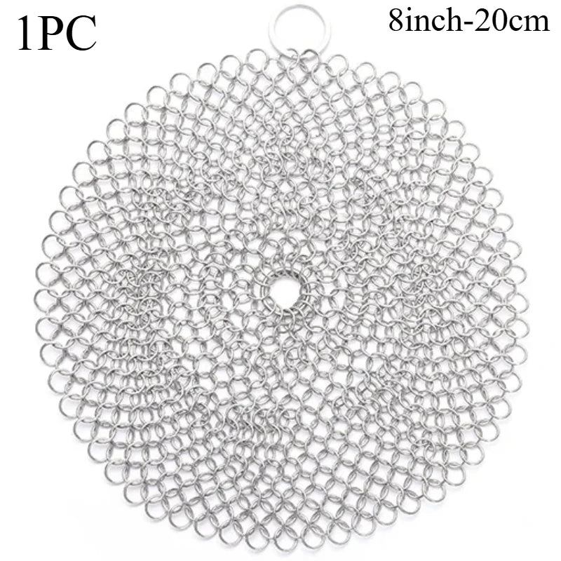 Stainless Steel Chainmail Scrubber – Reusable Kitchen Cleaner Chainmail Kitchen Scrubber Nixie rotundity
