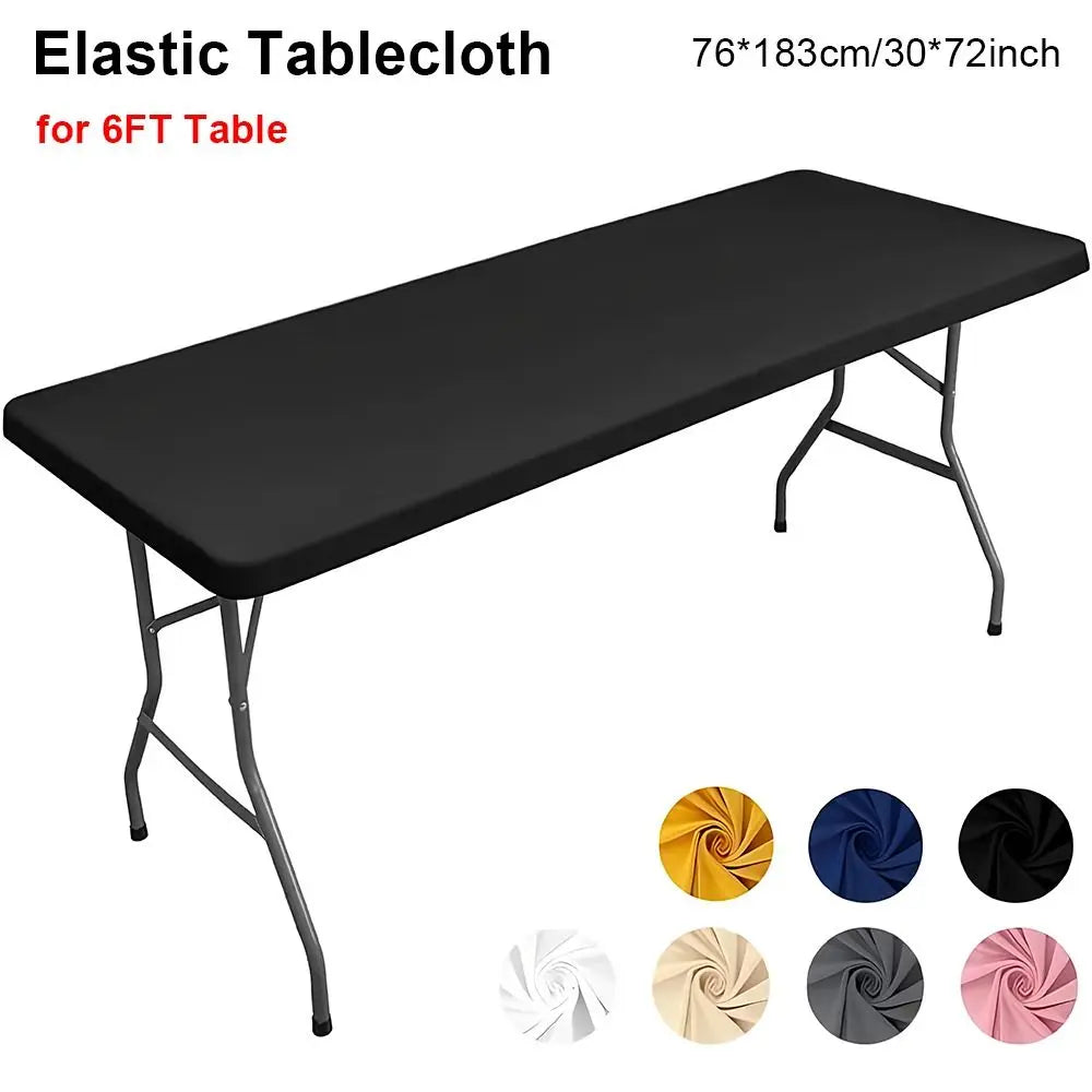 6FT Spandex Stretch Elastic Fitted Rectangle Tablecloth Fitted Tablecloth Nixie