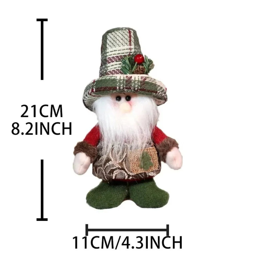 Plaid Snowman Christmas Figurine – 21cm Standing Holiday Decor Christmas Figurine Nixie