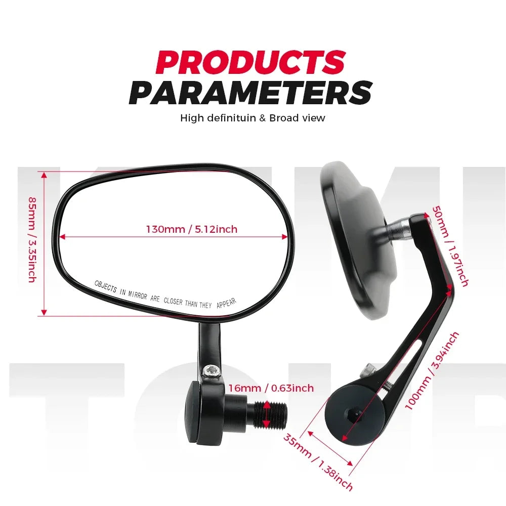 KEMITOUR 16mm Motorcycle Handlebar End Mirrors – Yamaha MT/TMAX Motorcycle Handlebar Mirror Nixie