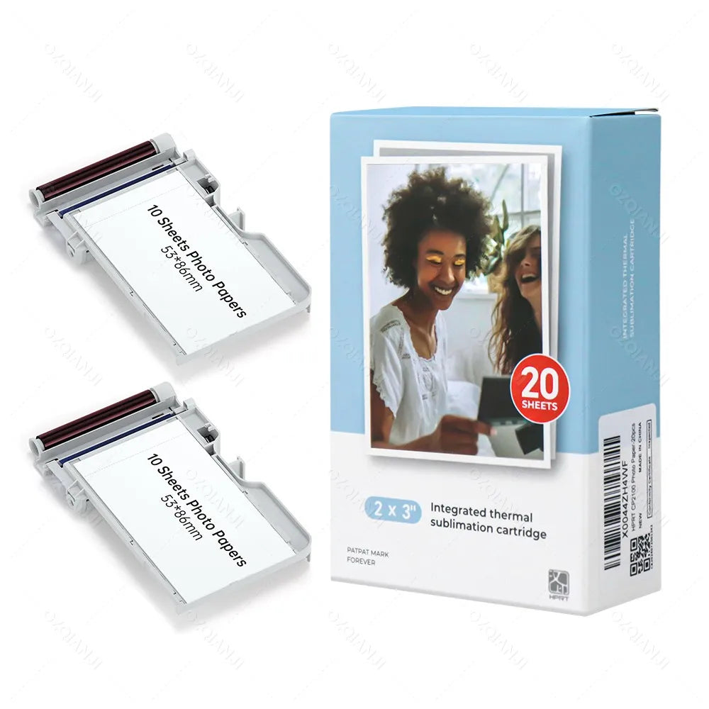 HPRT CP2100 Photo Paper & Ribbon Pack – 2x3" 20 Sheets