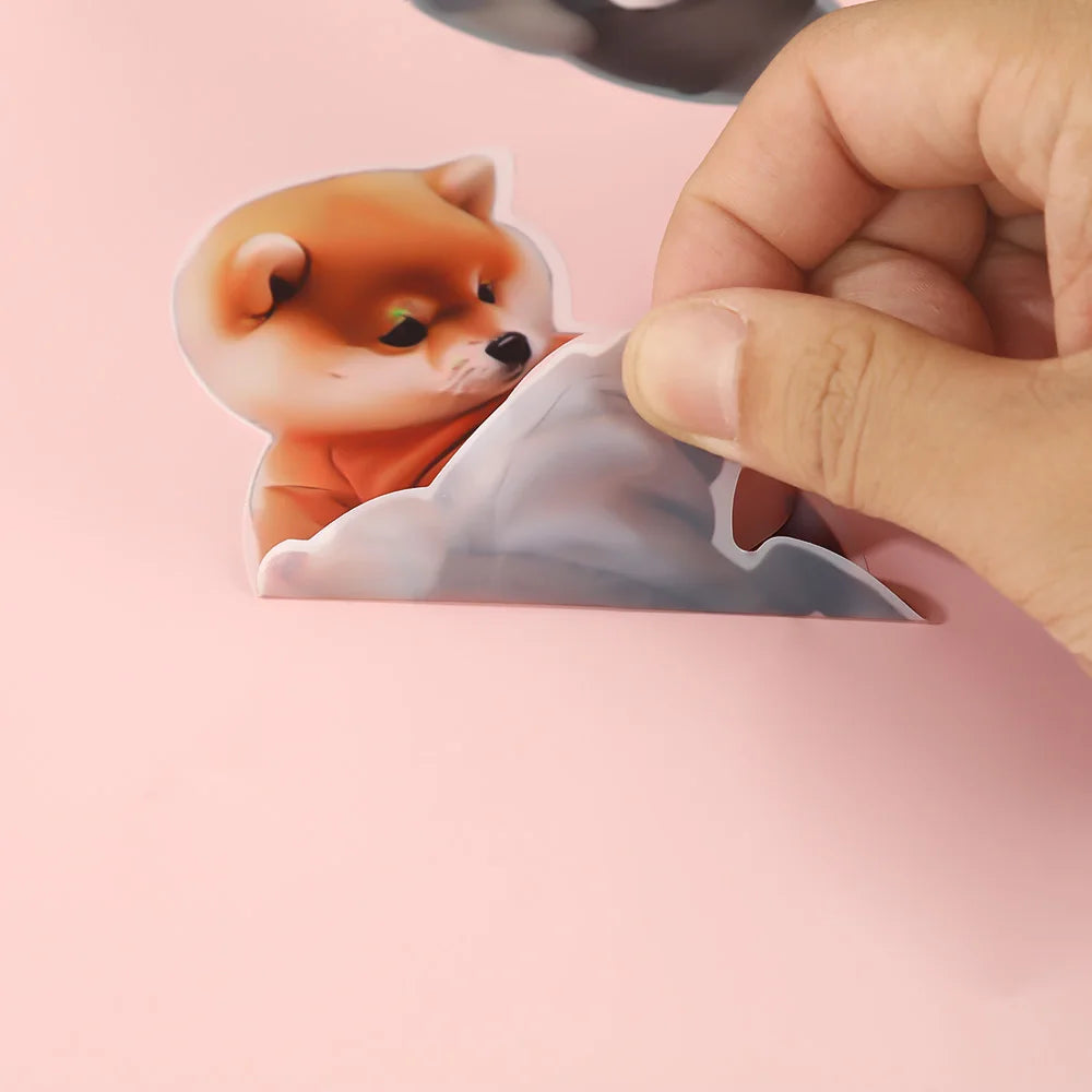 3D Shiba Inu Dog Belly Sticker – Cute Cartoon Puppy Decal Decorative Sticker Nixie