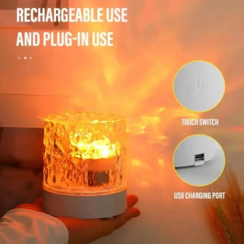 16-Color Rotating Water Ripple Ocean Projector Night Light Projector Night Light Nixie