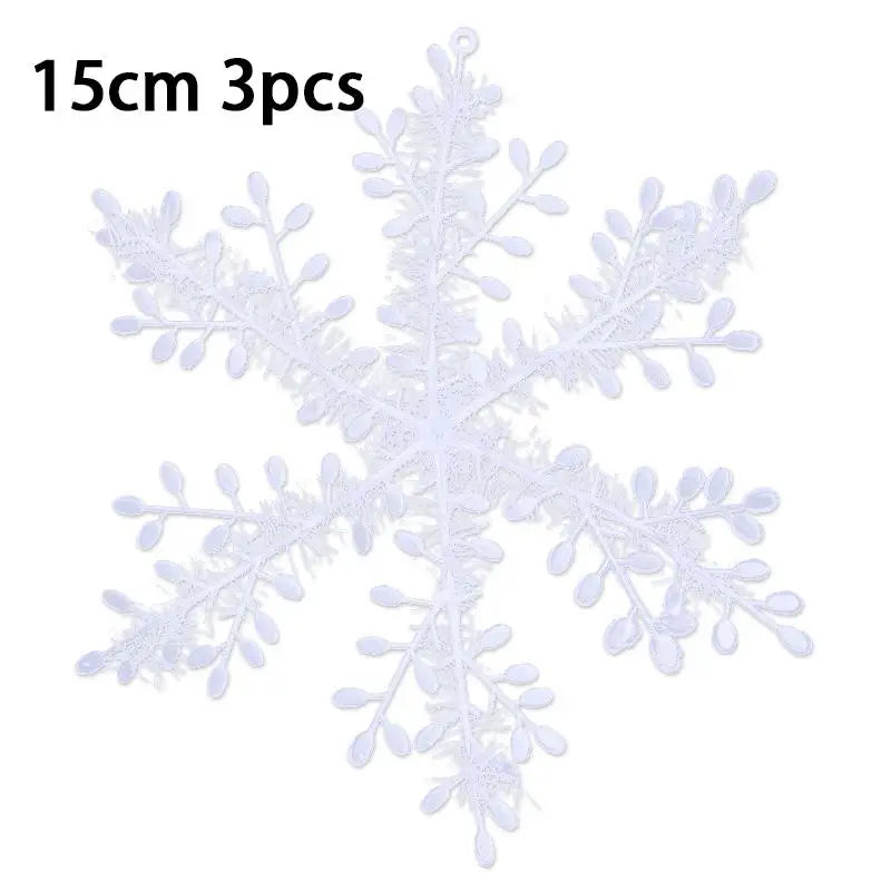 White Glitter Snowflake Ornaments – Christmas Tree & Party Decor