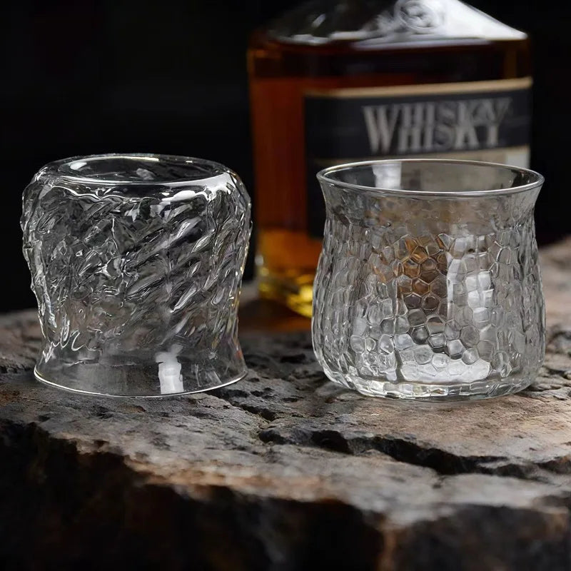 6-Pc Hammer Pattern Glass Cup Set – Creative Latte Coffee Cups
