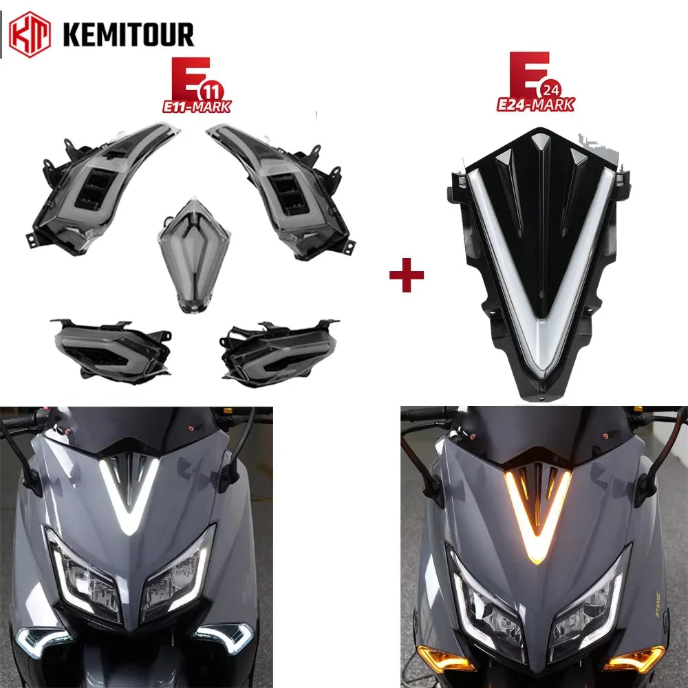 LED DRL & Turn Signal Kit for Yamaha TMAX 530 2015-2016 | E-MARK Motorcycle LED Light Kit Nixie