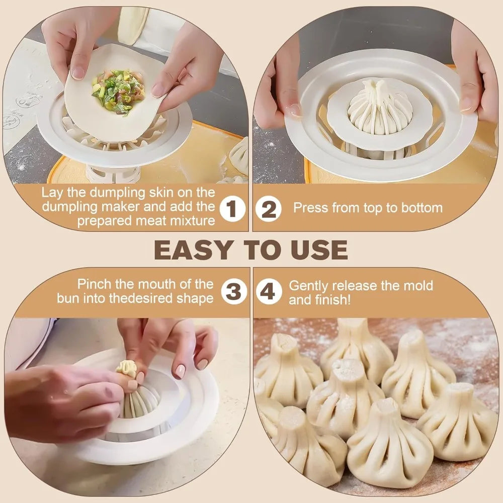 Flower Shaped Dumpling & Bun Maker Mold – DIY Pastry Tool