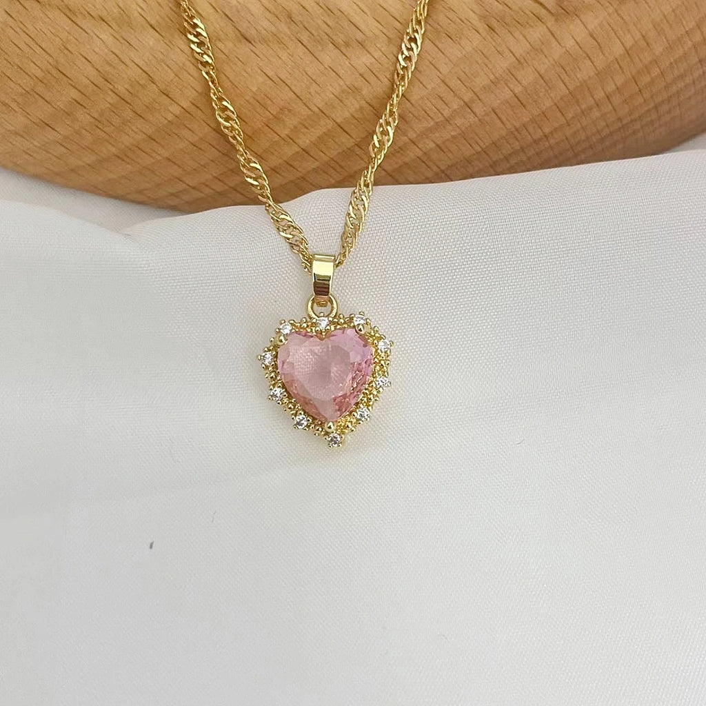 Women's Gold Love Heart Collarbone Chain Necklace Chain Necklace Nixie XL0967-6