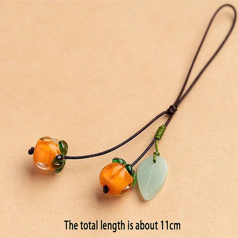 Kawaii Persimmon Crystal Phone Charm Strap Pendant – Keys & Bags Phone Charm Pendant Nixie