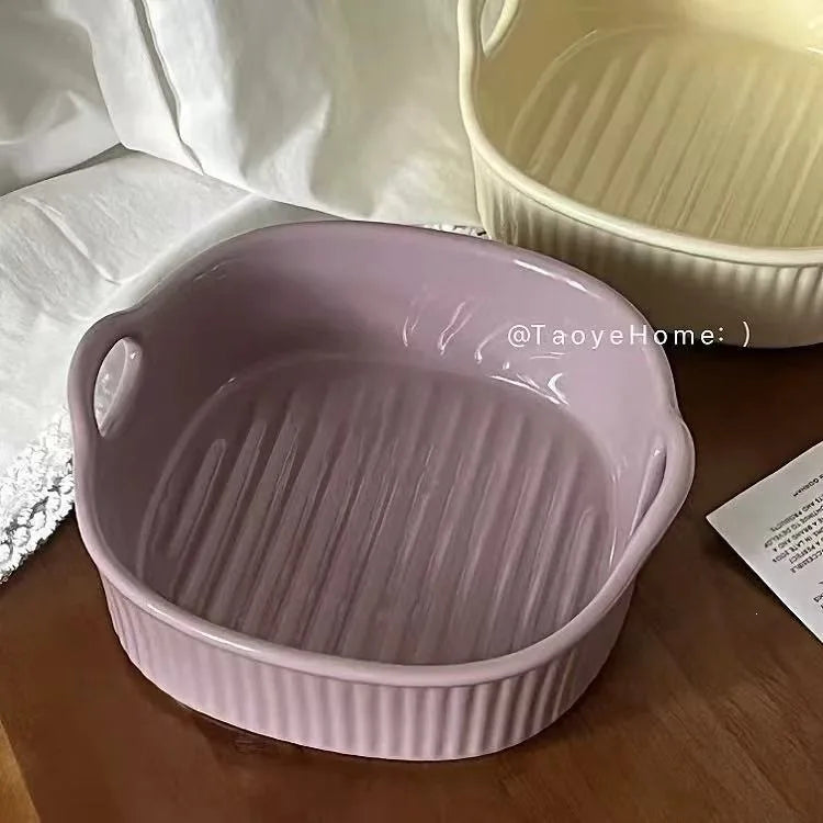 Ceramic Air Fryer Baking Bowl – Heat-Resistant Square Dish Ceramic Baking Bowl Nixie