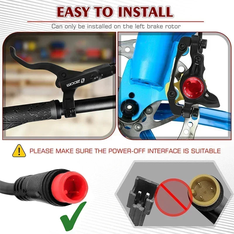 ZOOM 2-Piston Hydraulic Disc Brake Set MTB E-Bike 1100/1850mm Hydraulic Disc Brake Nixie