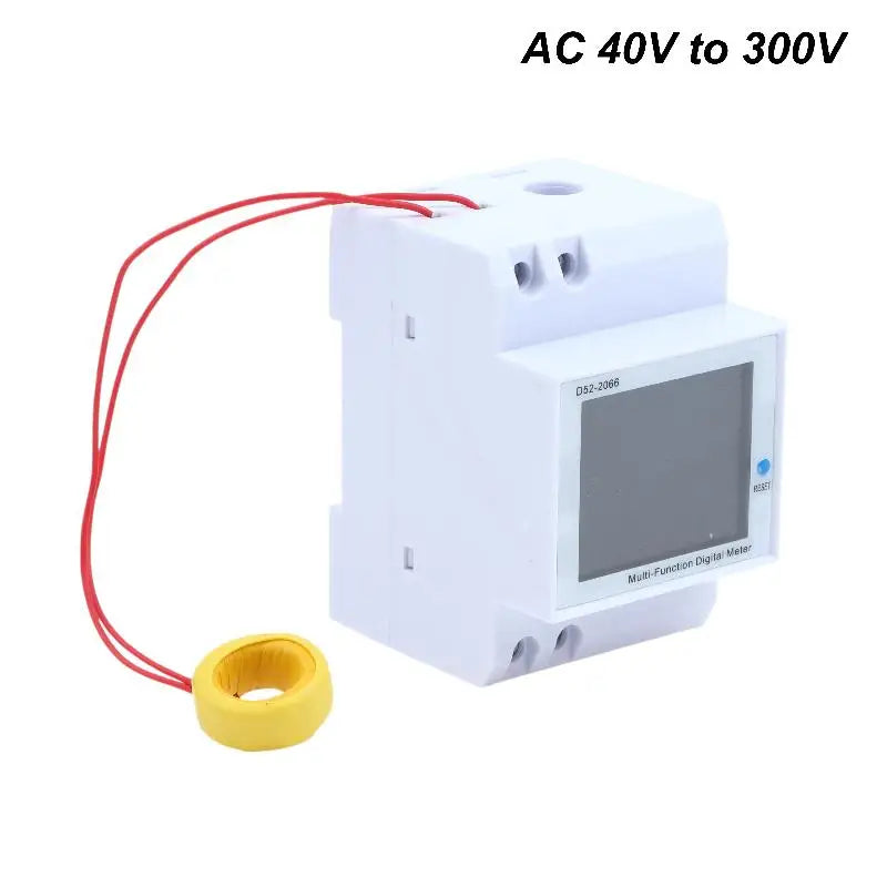D52-2066 DIN Rail Energy Meter 100A – 6-in-1 kWh Power Monitor DIN Rail Energy Meter Nixie AC 40V to 300V