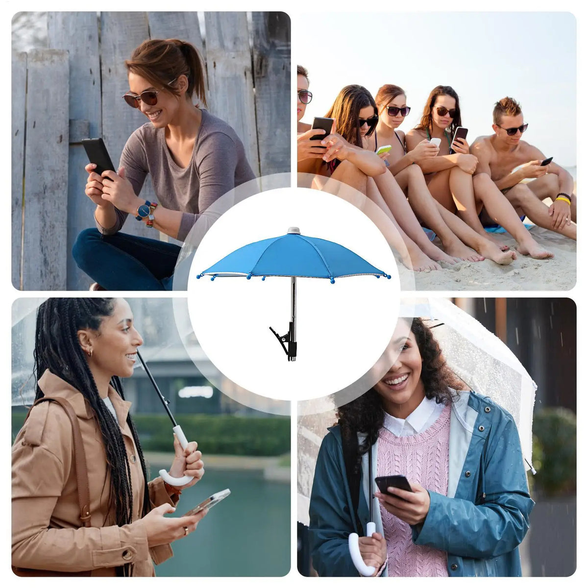 Mini Phone Umbrella Holder with Clip – Outdoor Sun Shade Stand Phone Umbrella Stand Nixie