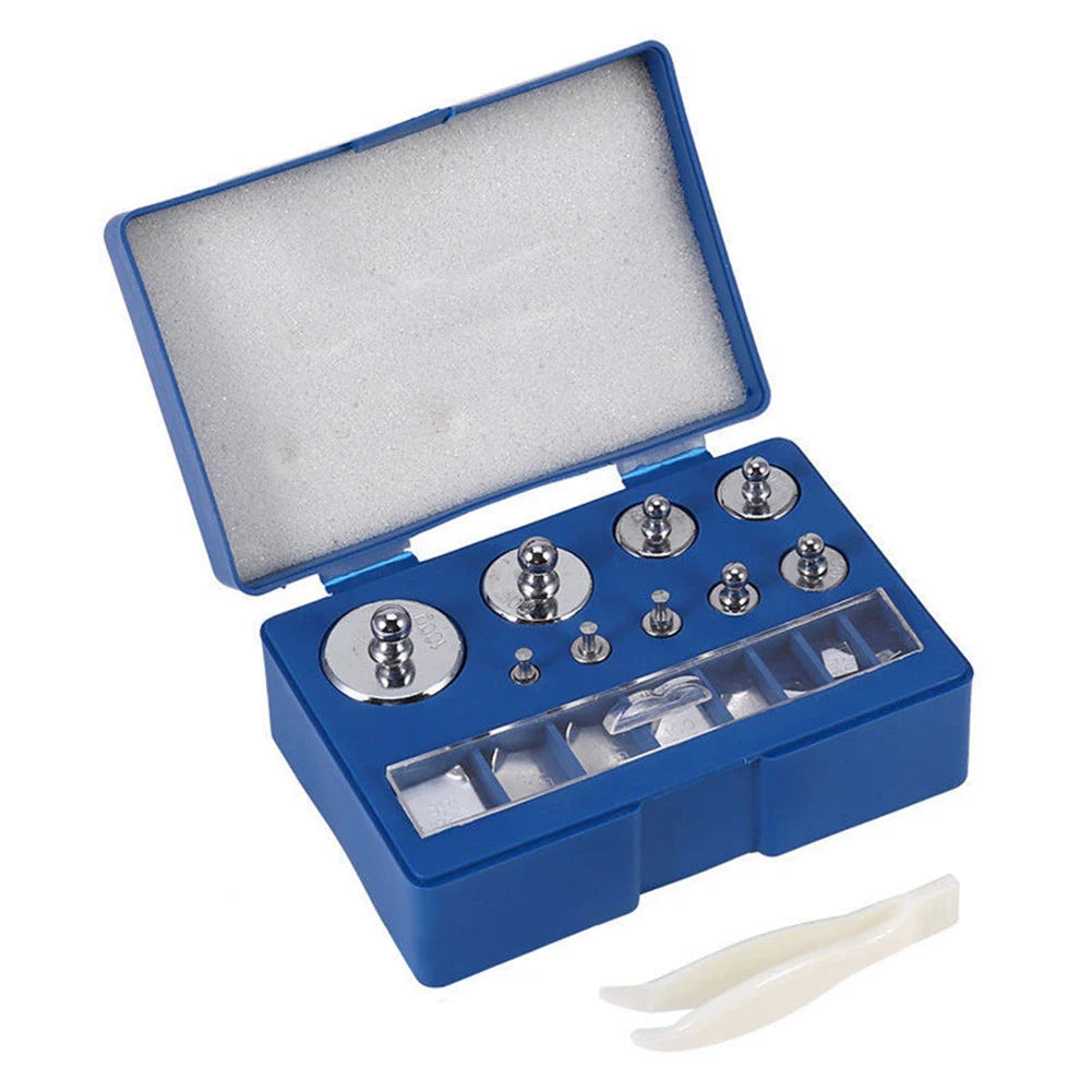 17PCS Chrome Calibration Weight Set 10mg–100g for Digital Scale Calibration Weight Set Nixie as show