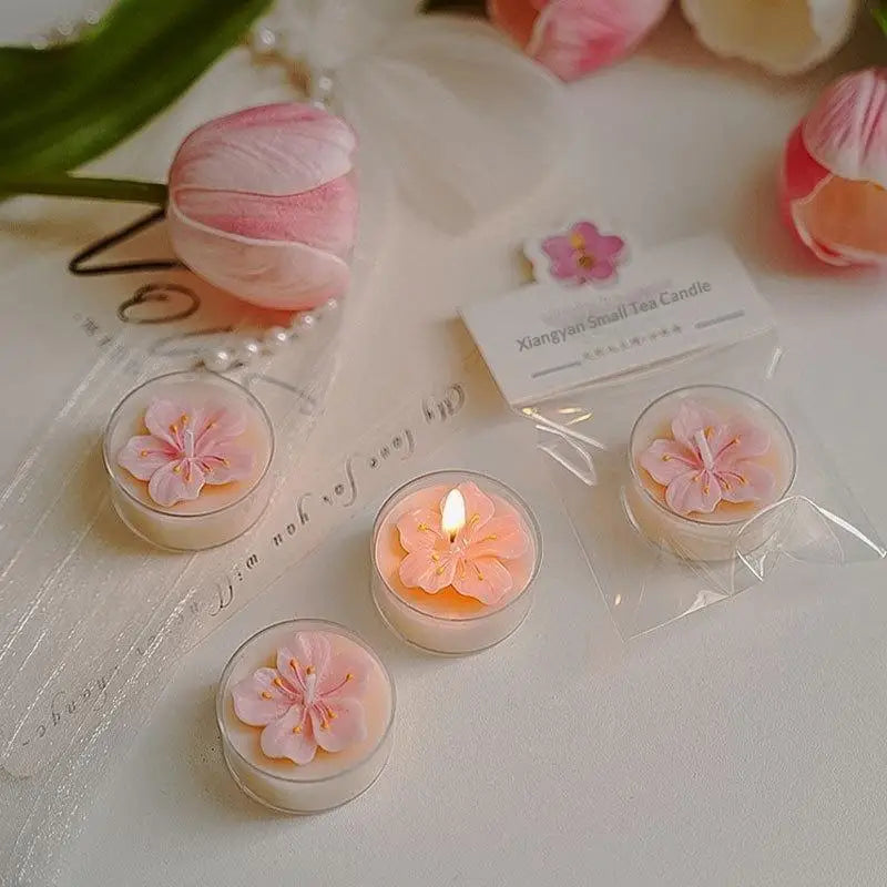 Handmade Peach Blossom Soy Wax Tea Candle – Scented Aromatherapy Scented Tea Candle Nixie Default Title