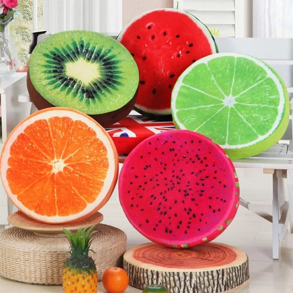 Soft Round Fruit Slice Plush Cushion | Sofa & Seat Pillow